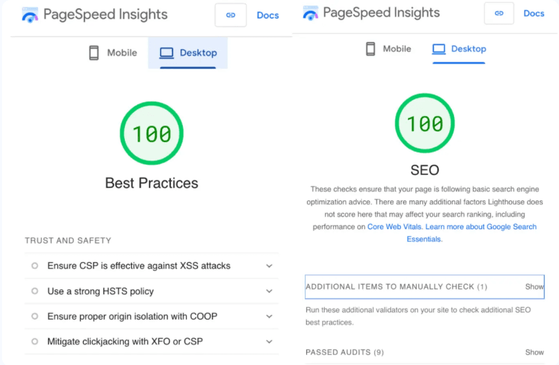Desktop Web Analysis